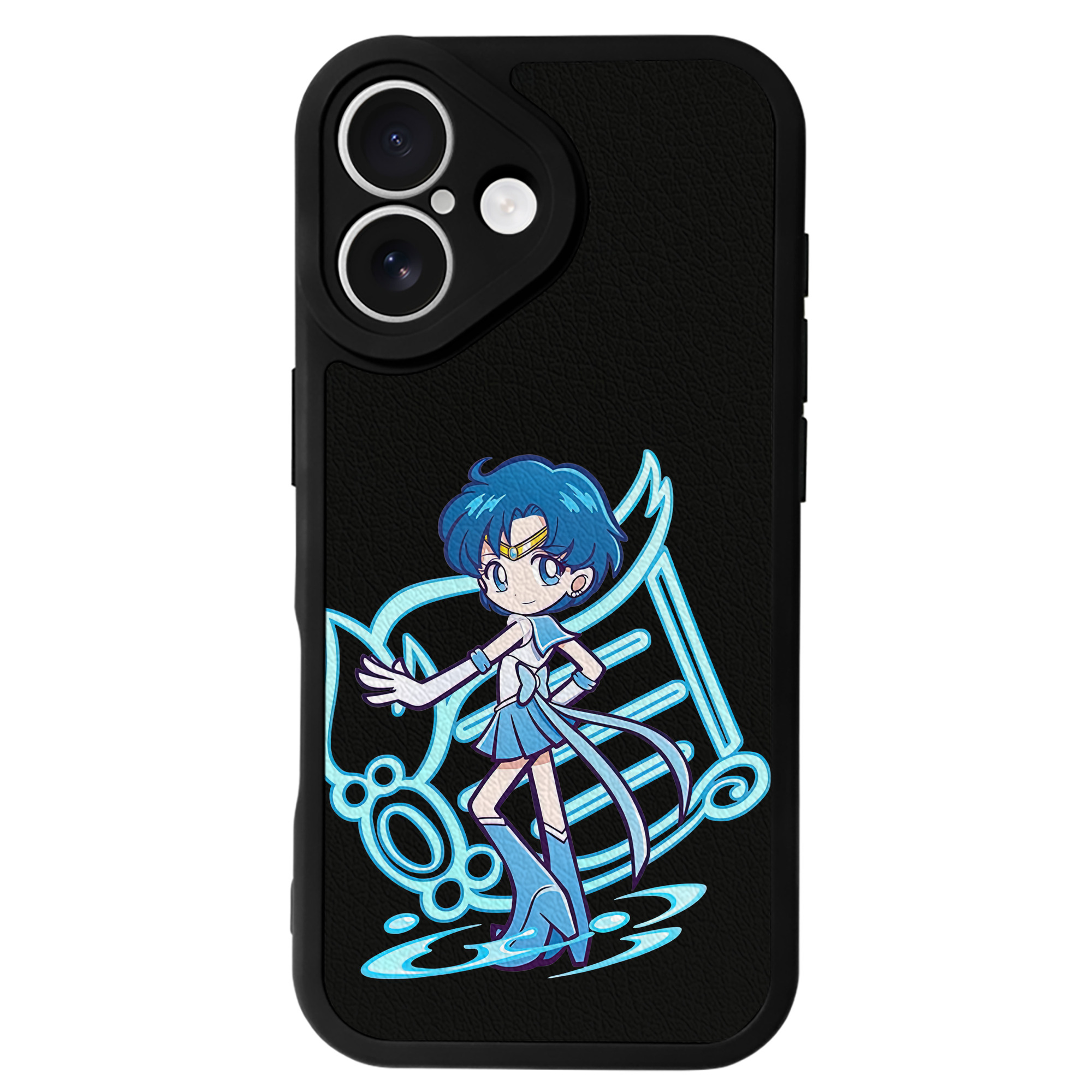 （画像用） 美少女戦士セーラームーン 水野 亜美 みずの あみ Sailor Moon Mizuno Ami 【iPhone 16シリーズ対応】シリコンスマホケース（レザー調） 材質：シリコン